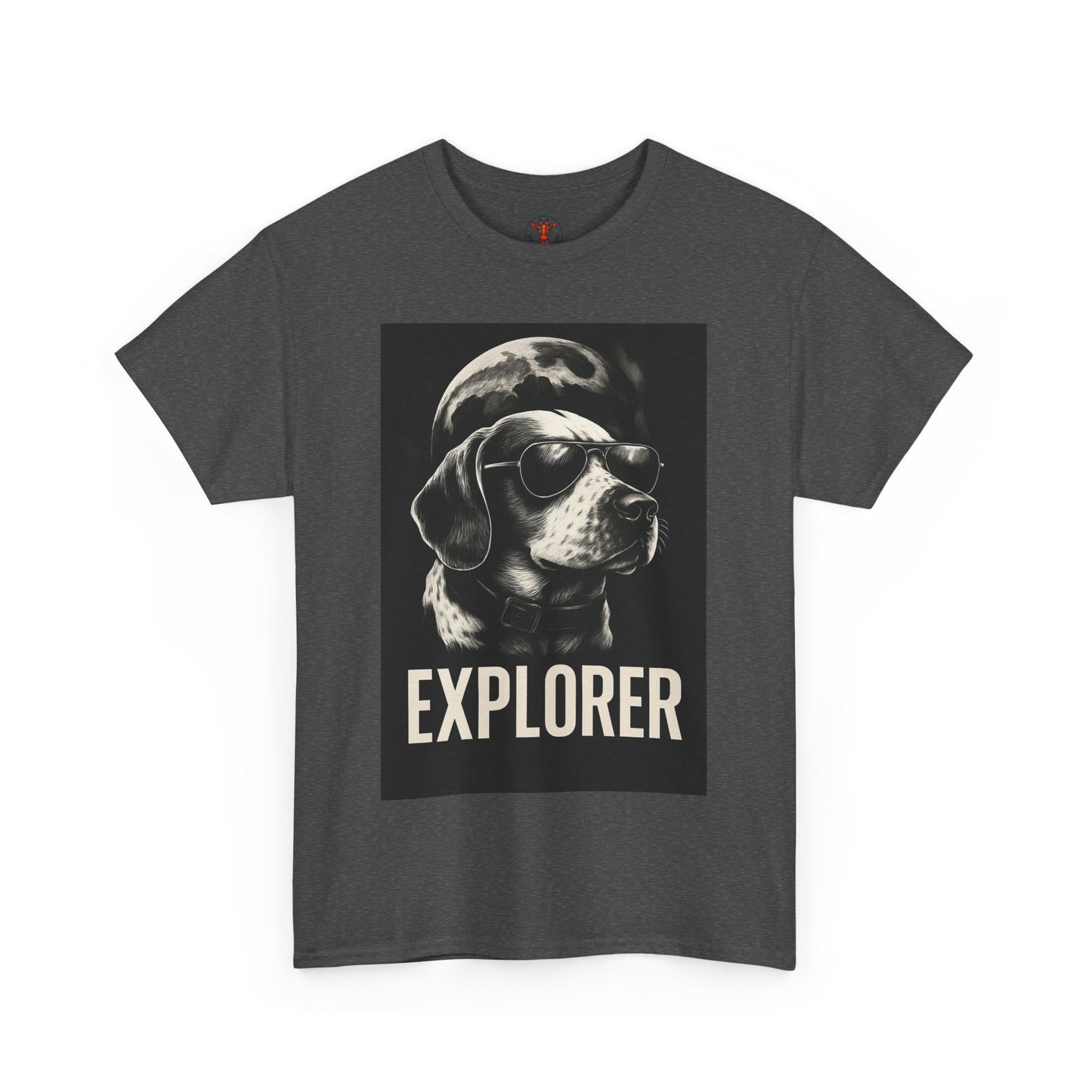 Explorer Dog Unisex Heavy Cotton Tee, Funny Pet Lover Gift, Adventure T-Shirt, Cool Animal Design, Dog Lover Apparel, Casual Tee