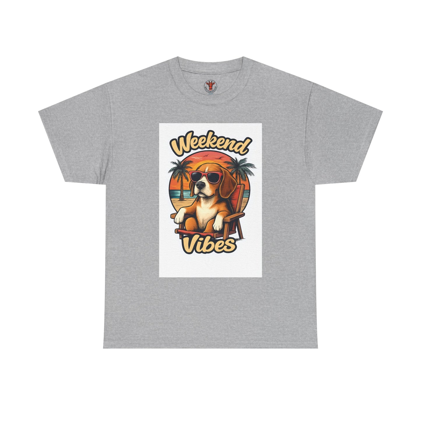 Weekend Vibes Unisex Heavy Cotton Tee, Dog Lover's Shirt, Summer Tee, Casual Wear, Fun Gift for Pet Owners