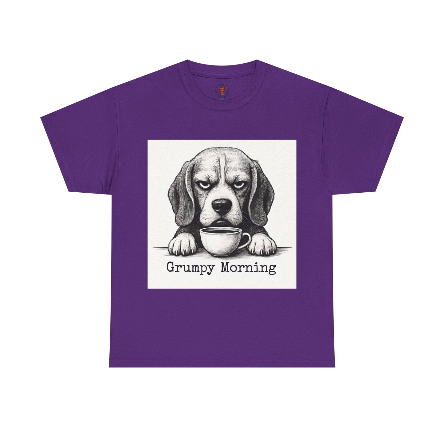 Grumpy Morning Dog Tee - Unisex Heavy Cotton Shirt for Pet Lovers, Funny Gift, Cute Dog Apparel, Casual Wear, Everyday Comfort