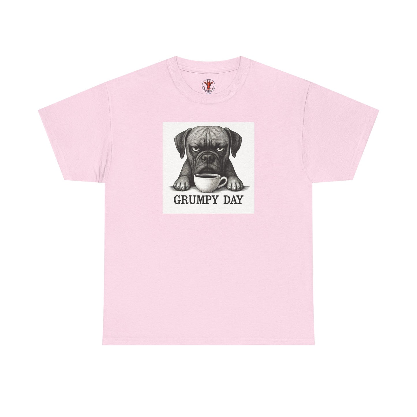 Grumpy Day Unisex Heavy Cotton Tee, Funny Dog Shirt, Pet Lovers Gift, Casual Wear, Birthday Gift, Grumpy Mood Tee