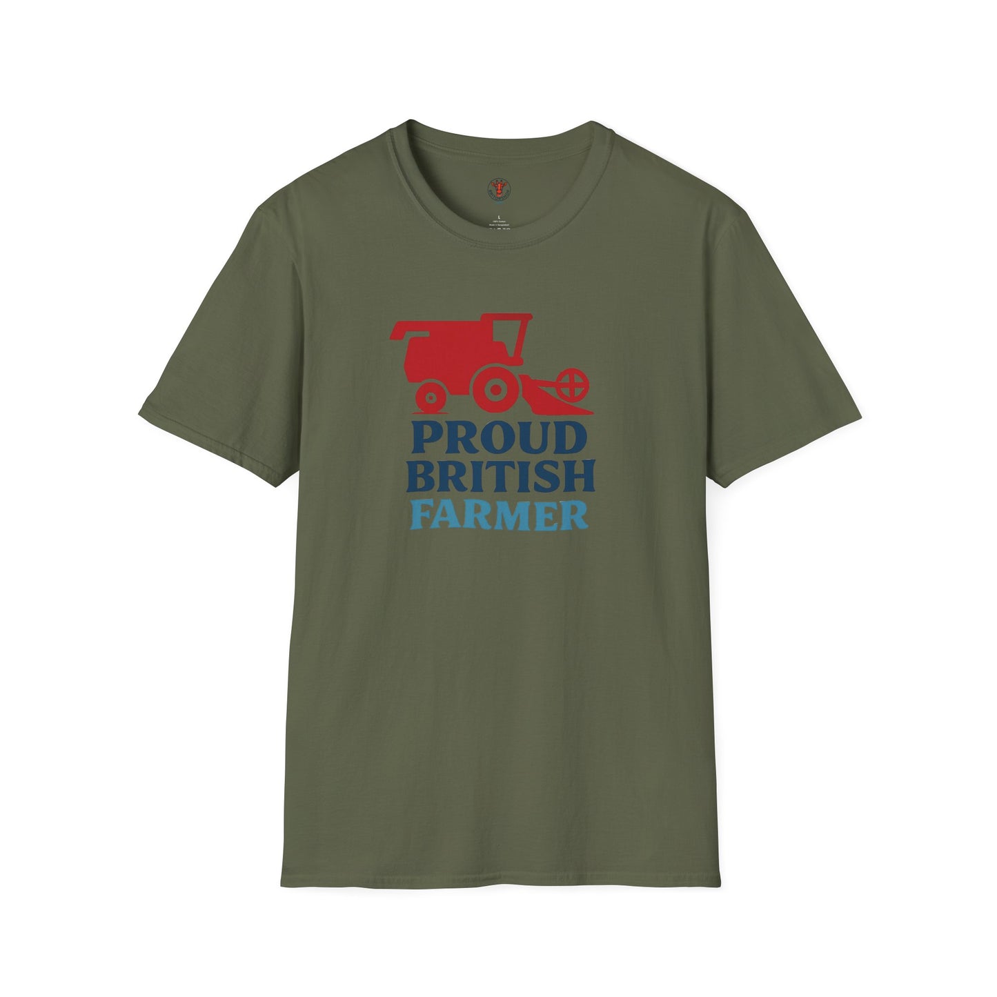 Farmer T-Shirt - Proud British Farmer, Combine Harvester Design
