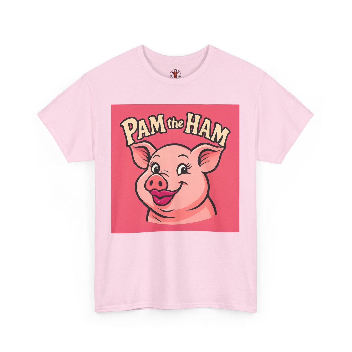 Pam the Ham Unisex Heavy Cotton Tee | Fun Graphic T-Shirt, Gift for Pig Lovers, Cute Animal Shirt, Casual Wear, Quirky Design