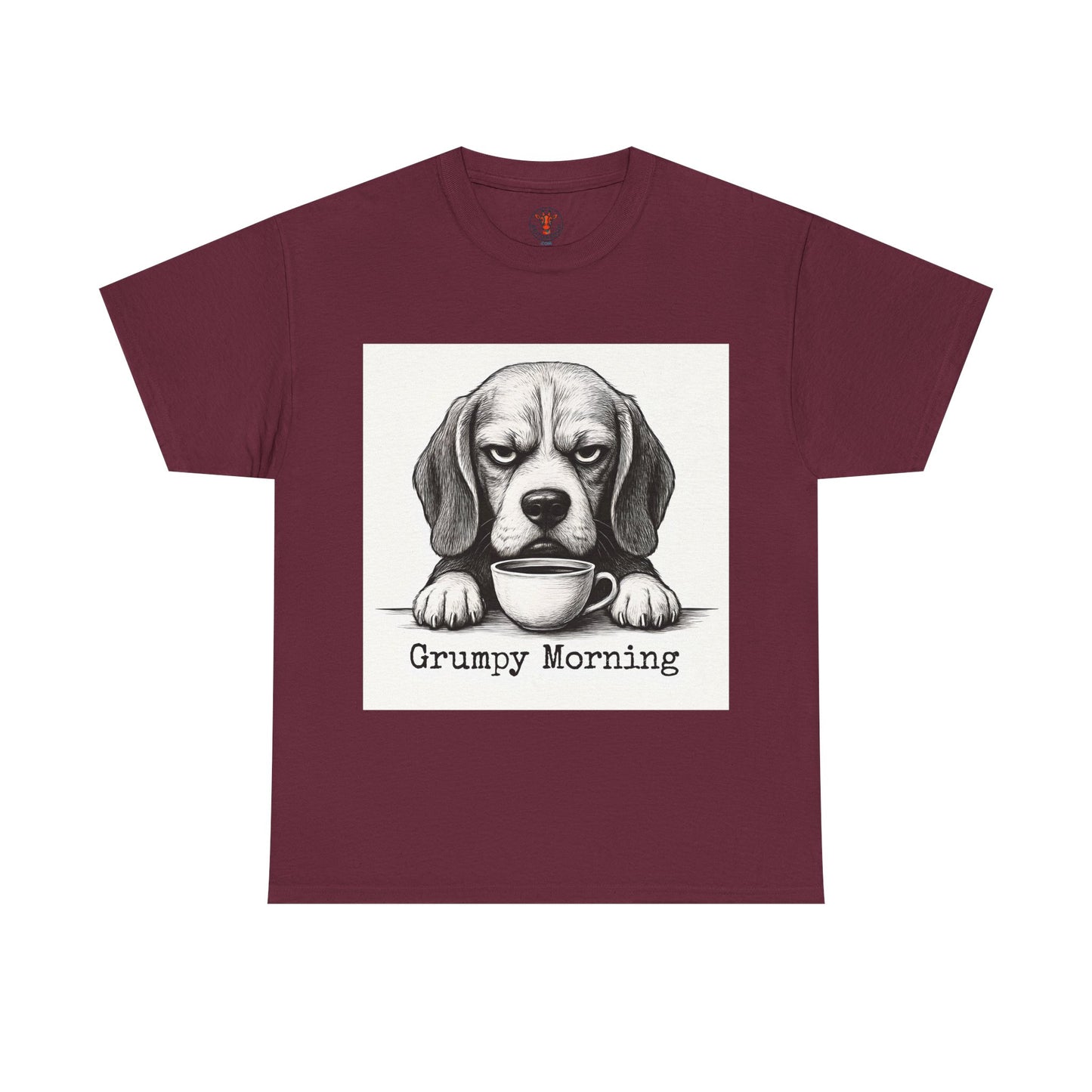 Grumpy Morning Dog Tee - Unisex Heavy Cotton Shirt for Pet Lovers, Funny Gift, Cute Dog Apparel, Casual Wear, Everyday Comfort