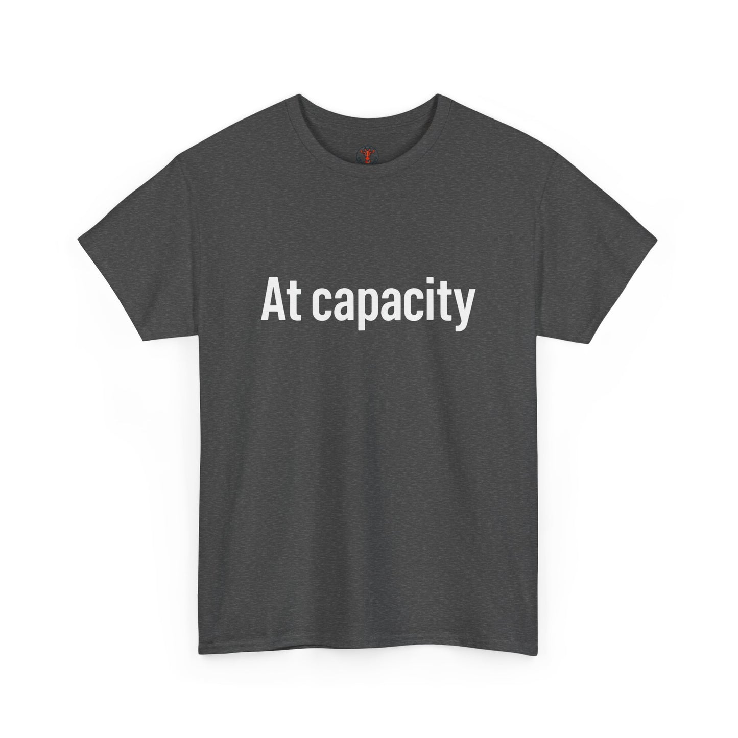 At Capacity Unisex Heavy Cotton Tee | Comfortable Casual Wear, Gift for Friends, Unique Statement Shirt, Everyday Essentials, Unisex Fashion