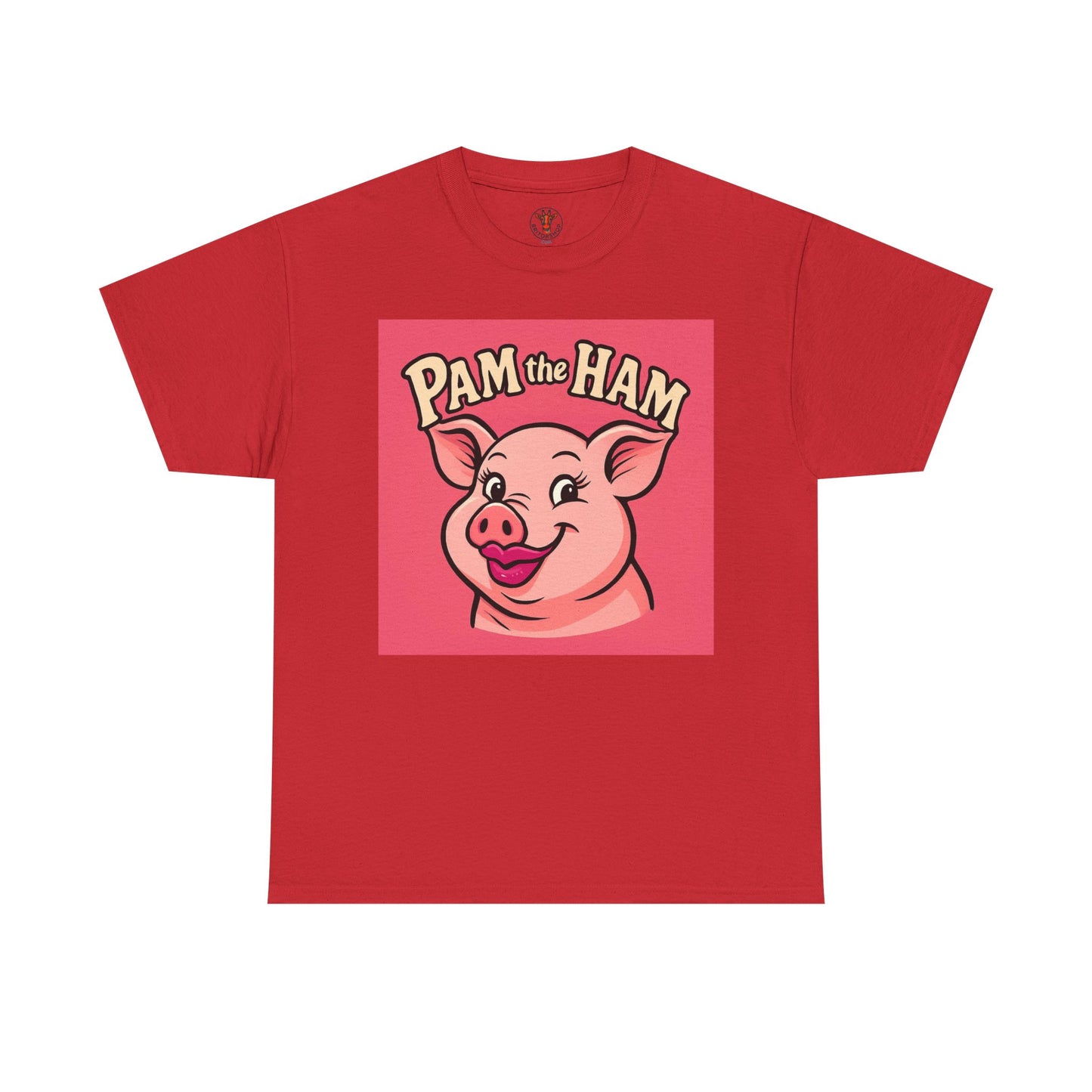 Pam the Ham Unisex Heavy Cotton Tee | Fun Graphic T-Shirt, Gift for Pig Lovers, Cute Animal Shirt, Casual Wear, Quirky Design