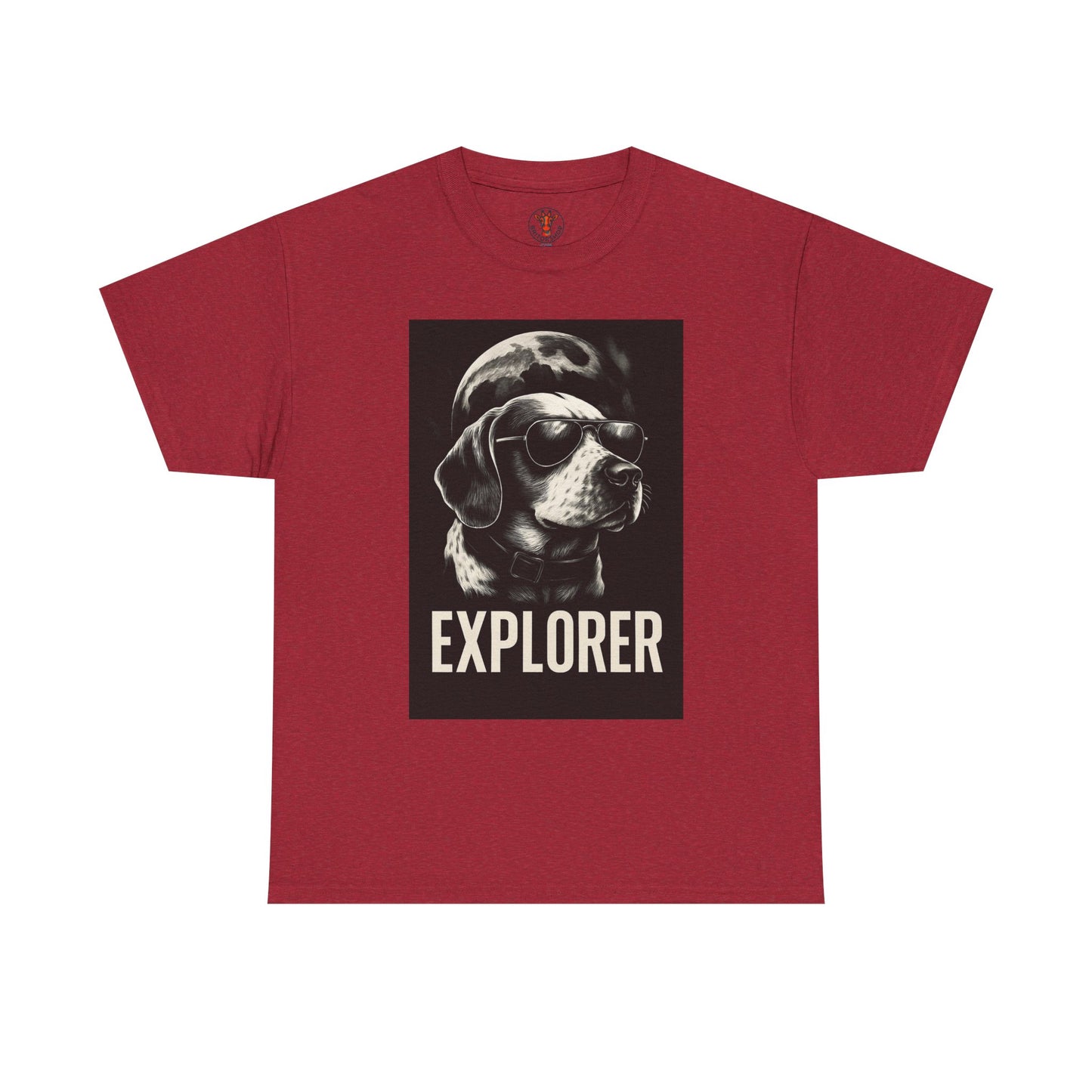 Explorer Dog Unisex Heavy Cotton Tee, Funny Pet Lover Gift, Adventure T-Shirt, Cool Animal Design, Dog Lover Apparel, Casual Tee