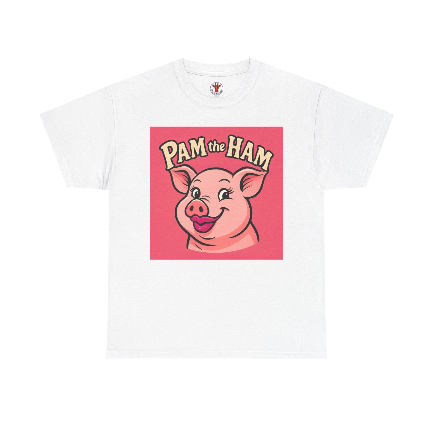 Pam the Ham Unisex Heavy Cotton Tee | Fun Graphic T-Shirt, Gift for Pig Lovers, Cute Animal Shirt, Casual Wear, Quirky Design