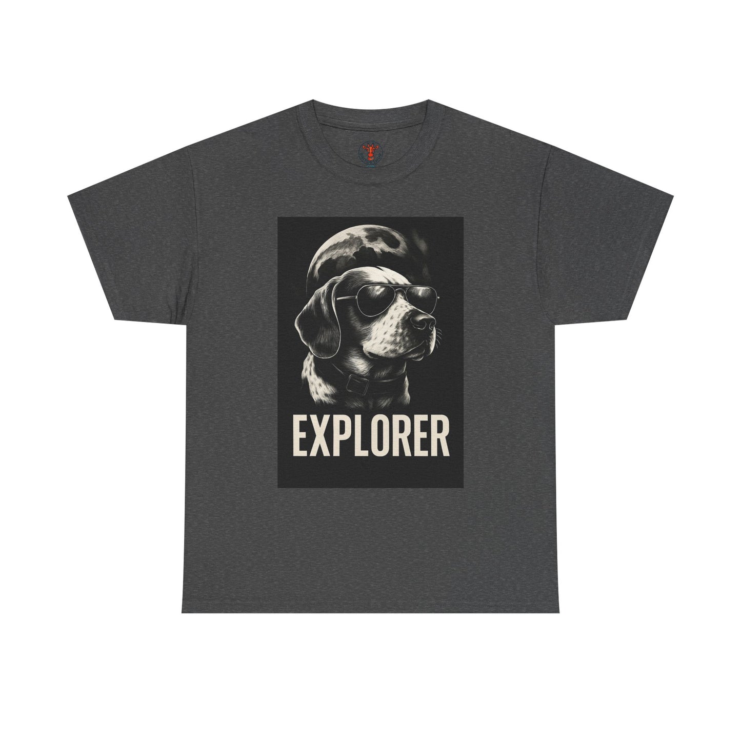 Explorer Dog Unisex Heavy Cotton Tee, Funny Pet Lover Gift, Adventure T-Shirt, Cool Animal Design, Dog Lover Apparel, Casual Tee