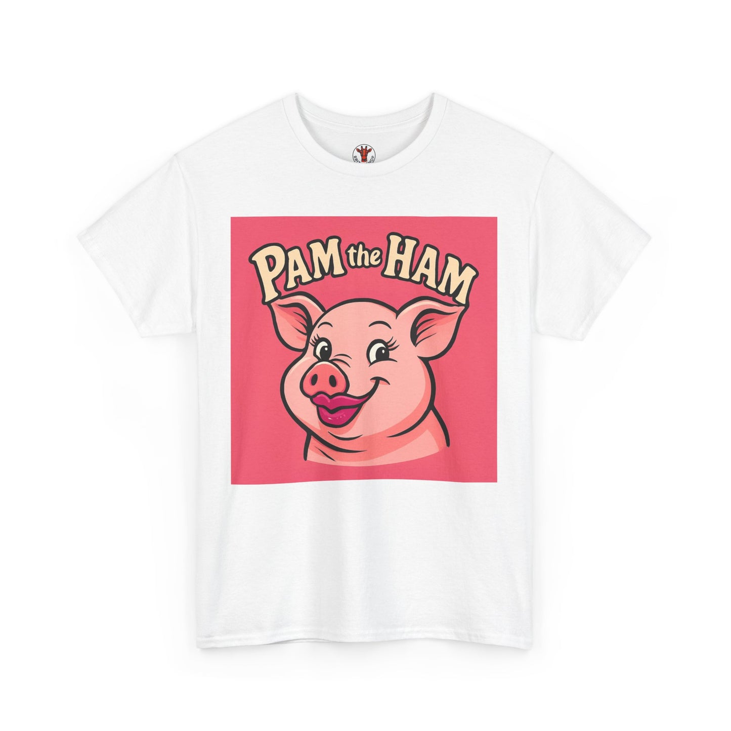 Pam the Ham Unisex Heavy Cotton Tee | Fun Graphic T-Shirt, Gift for Pig Lovers, Cute Animal Shirt, Casual Wear, Quirky Design