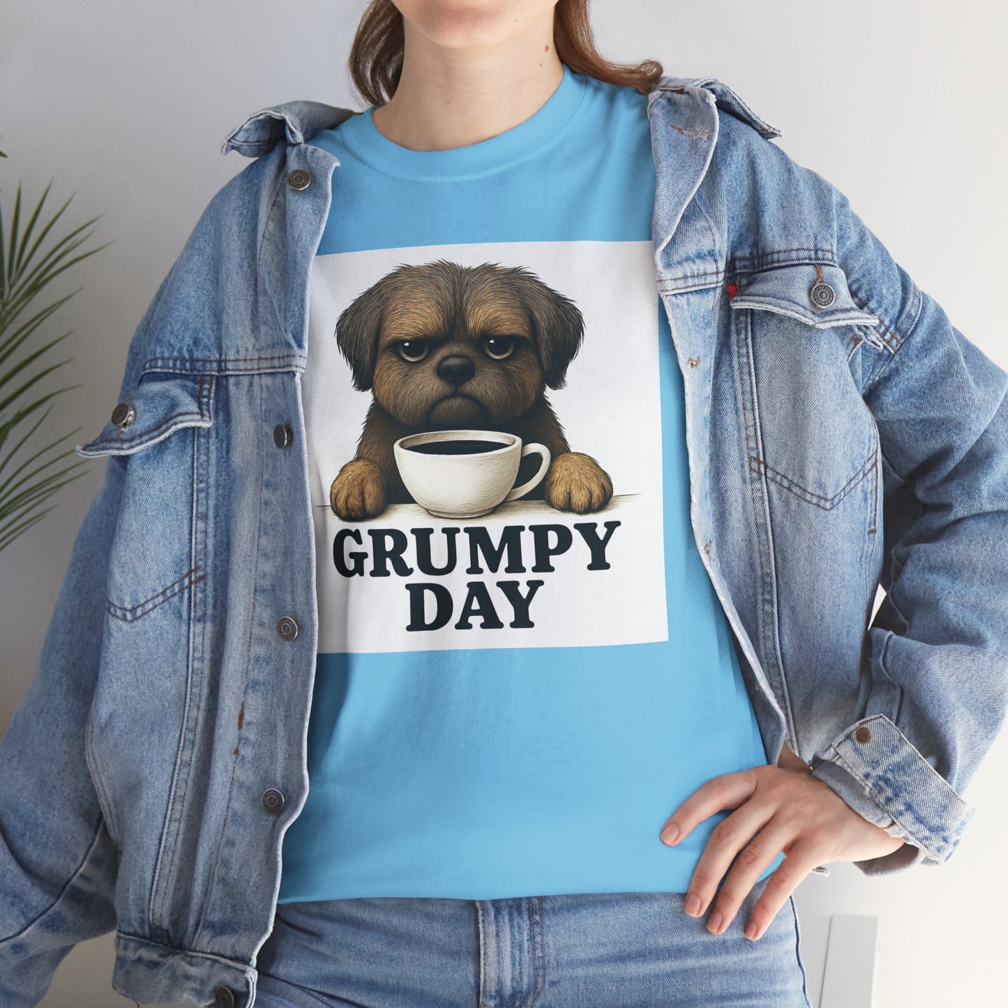 Shorkie Grumpy Dog Unisex Heavy Cotton Tee, Funny Pet Lover Shirt, Gift for Dog Owners, Humor T-Shirt, Cute Casual Wear