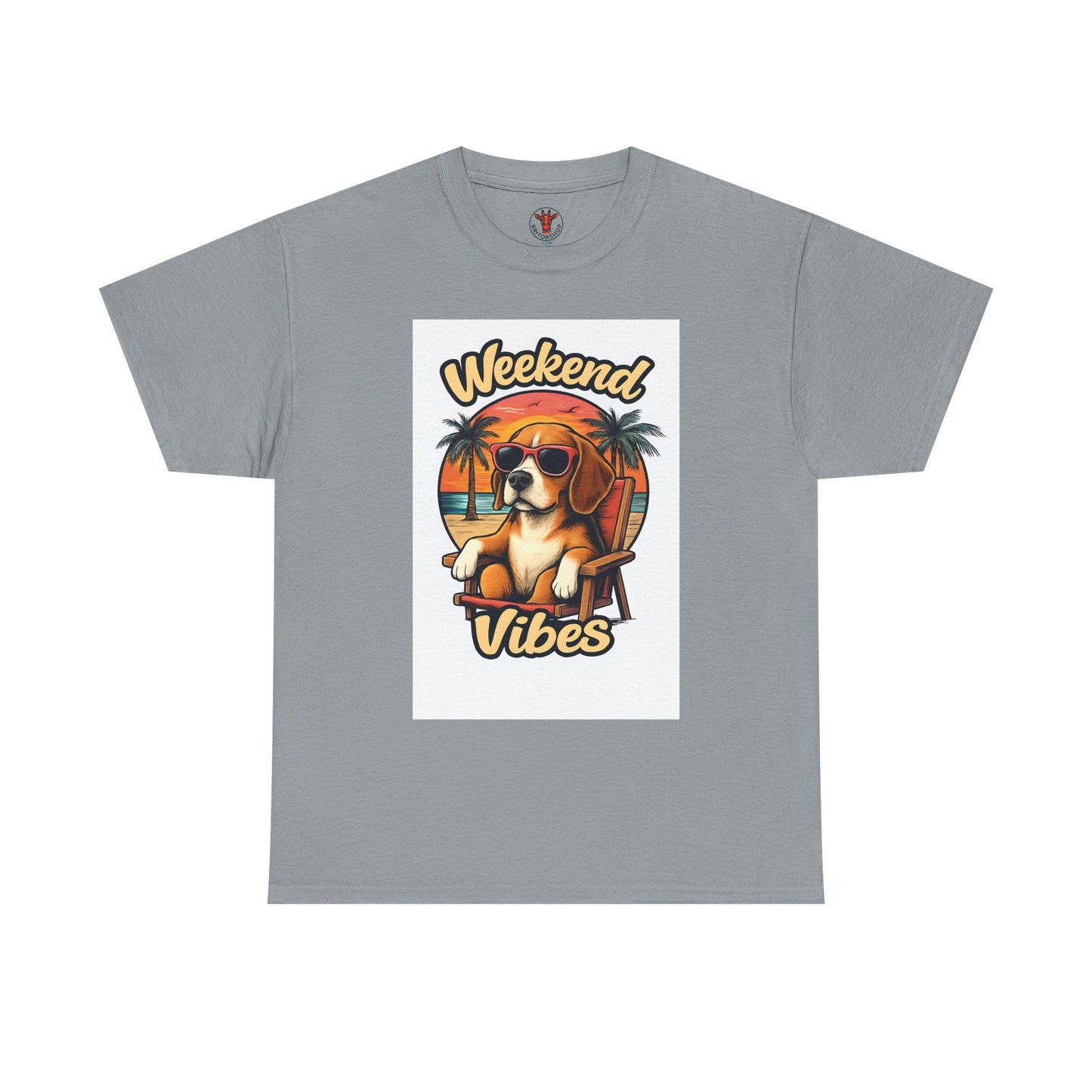 Weekend Vibes Unisex Heavy Cotton Tee, Dog Lover's Shirt, Summer Tee, Casual Wear, Fun Gift for Pet Owners