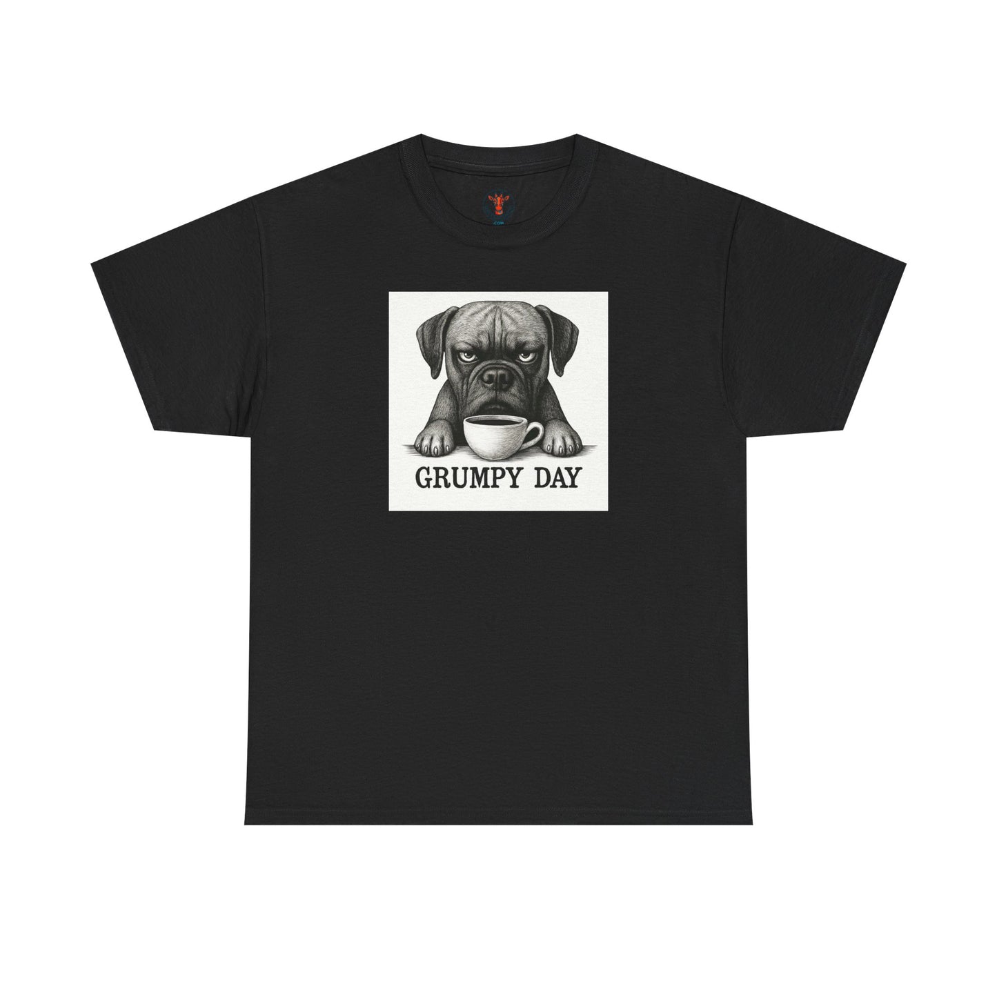 Grumpy Day Unisex Heavy Cotton Tee, Funny Dog Shirt, Pet Lovers Gift, Casual Wear, Birthday Gift, Grumpy Mood Tee