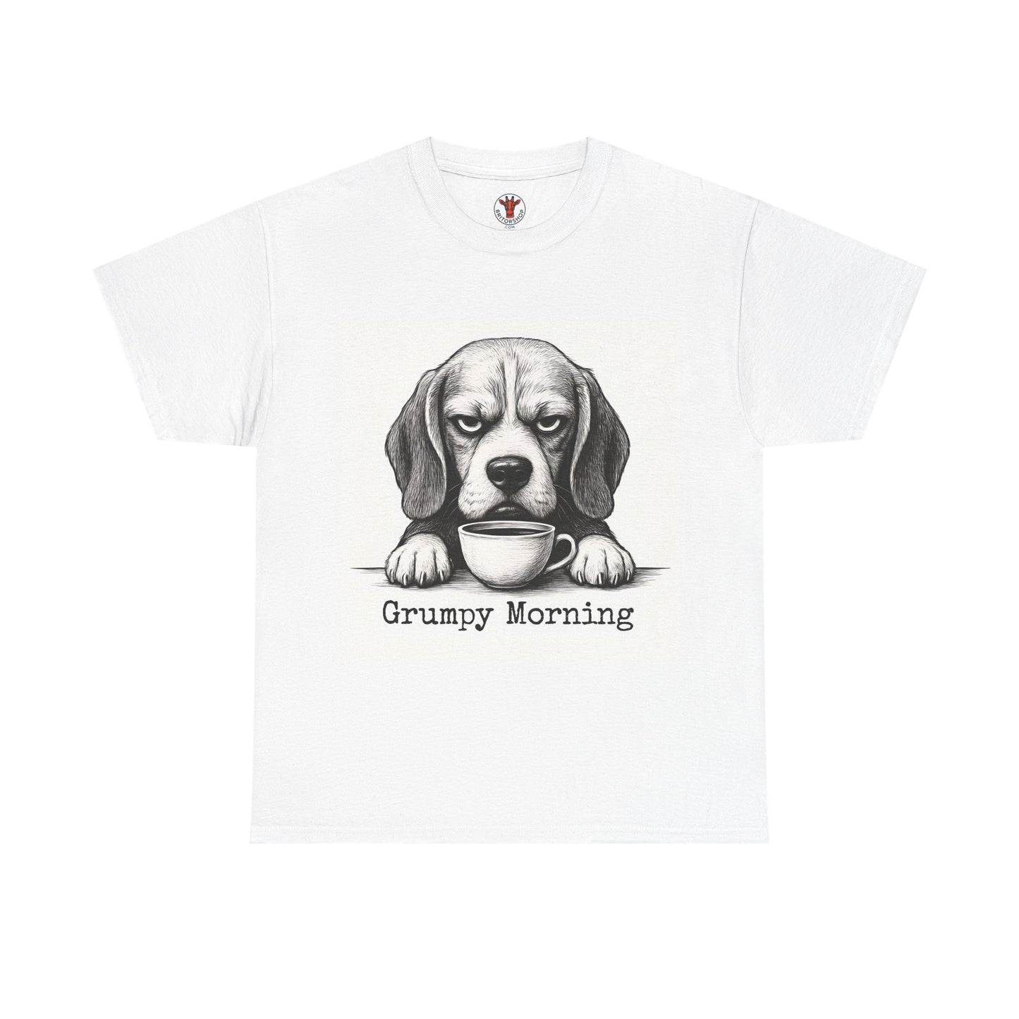 Grumpy Morning Dog Tee - Unisex Heavy Cotton Shirt for Pet Lovers, Funny Gift, Cute Dog Apparel, Casual Wear, Everyday Comfort