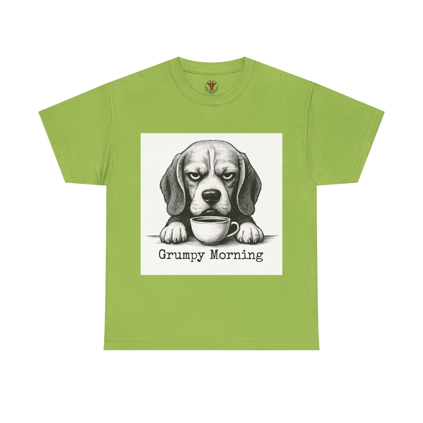 Grumpy Morning Dog Tee - Unisex Heavy Cotton Shirt for Pet Lovers, Funny Gift, Cute Dog Apparel, Casual Wear, Everyday Comfort