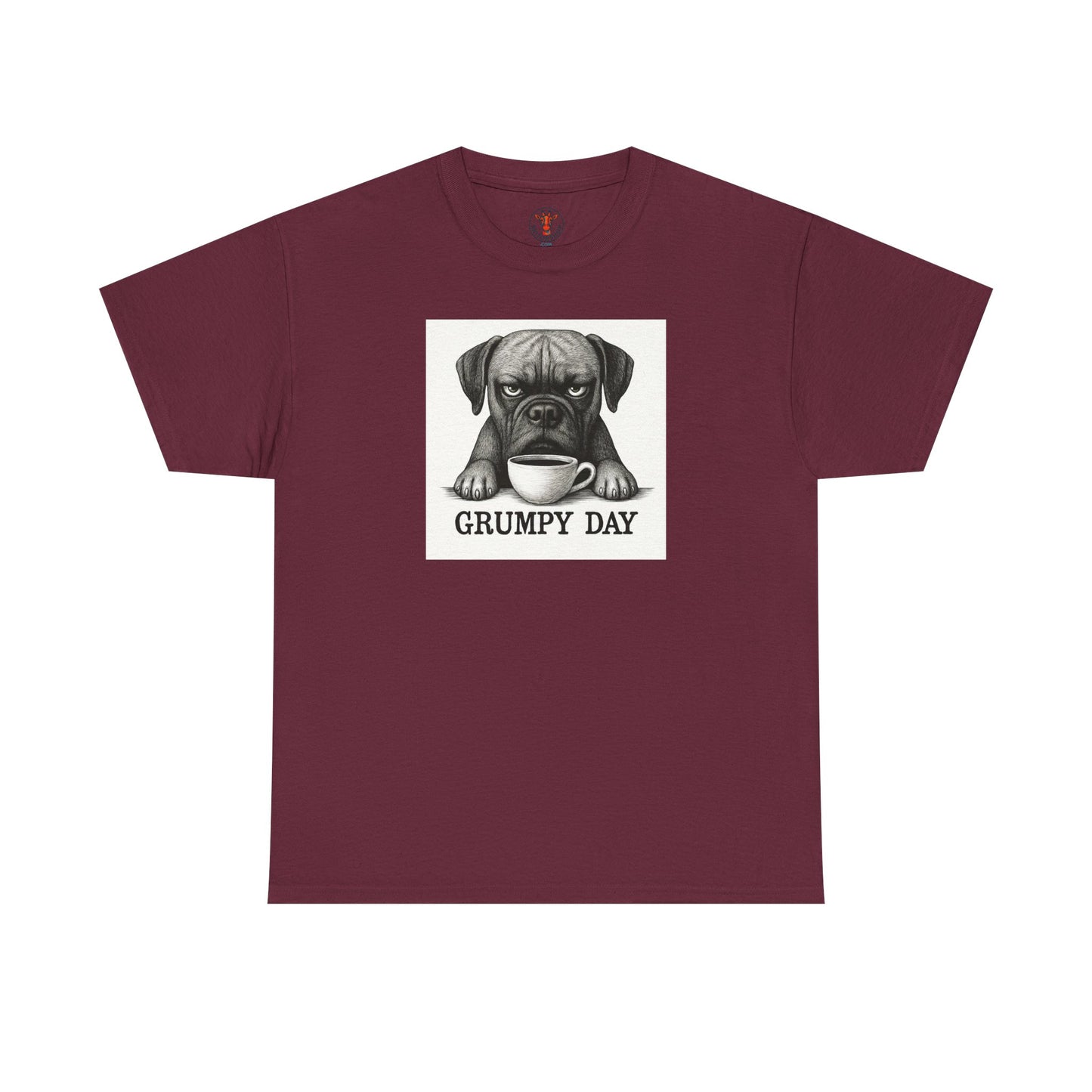 Grumpy Day Unisex Heavy Cotton Tee, Funny Dog Shirt, Pet Lovers Gift, Casual Wear, Birthday Gift, Grumpy Mood Tee