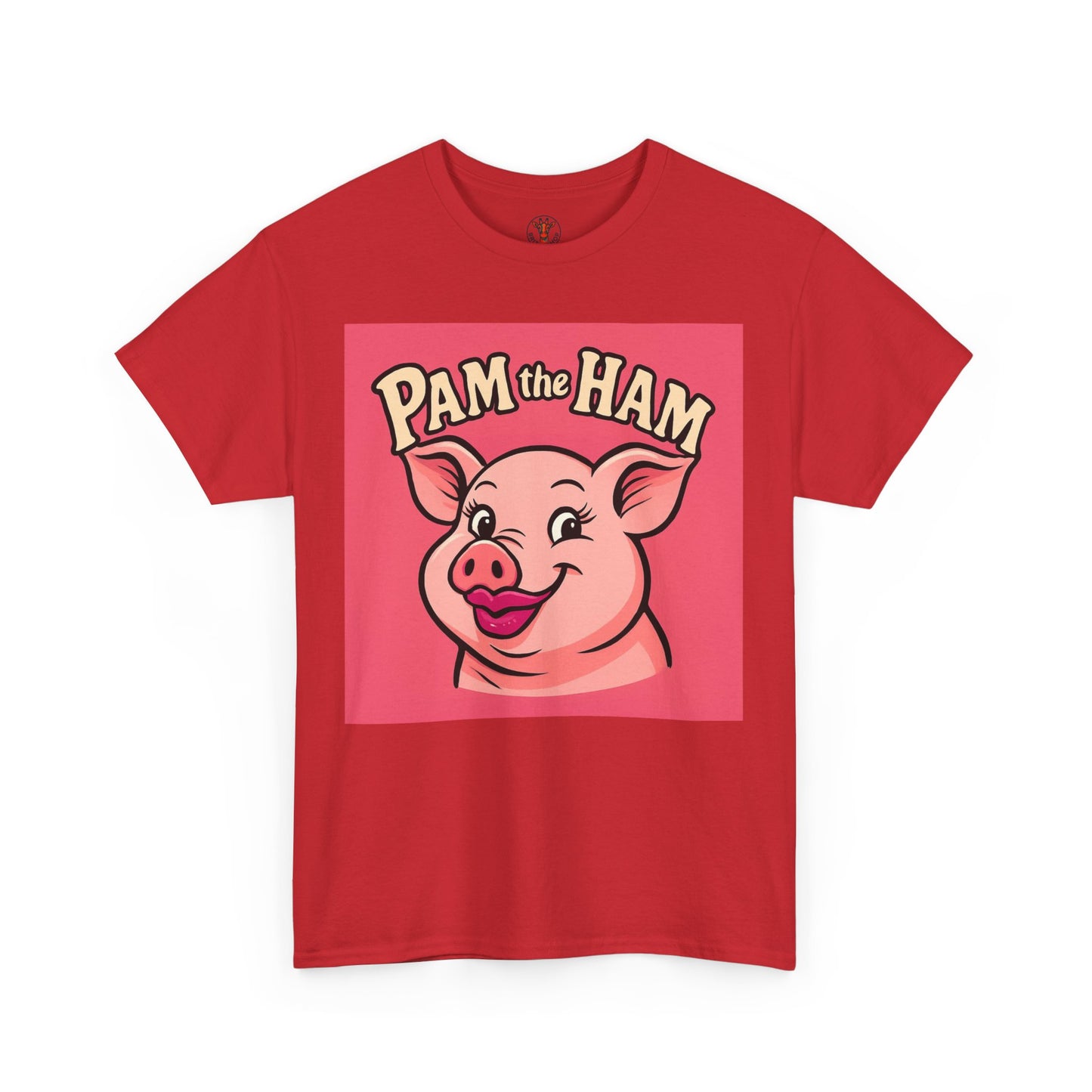 Pam the Ham Unisex Heavy Cotton Tee | Fun Graphic T-Shirt, Gift for Pig Lovers, Cute Animal Shirt, Casual Wear, Quirky Design