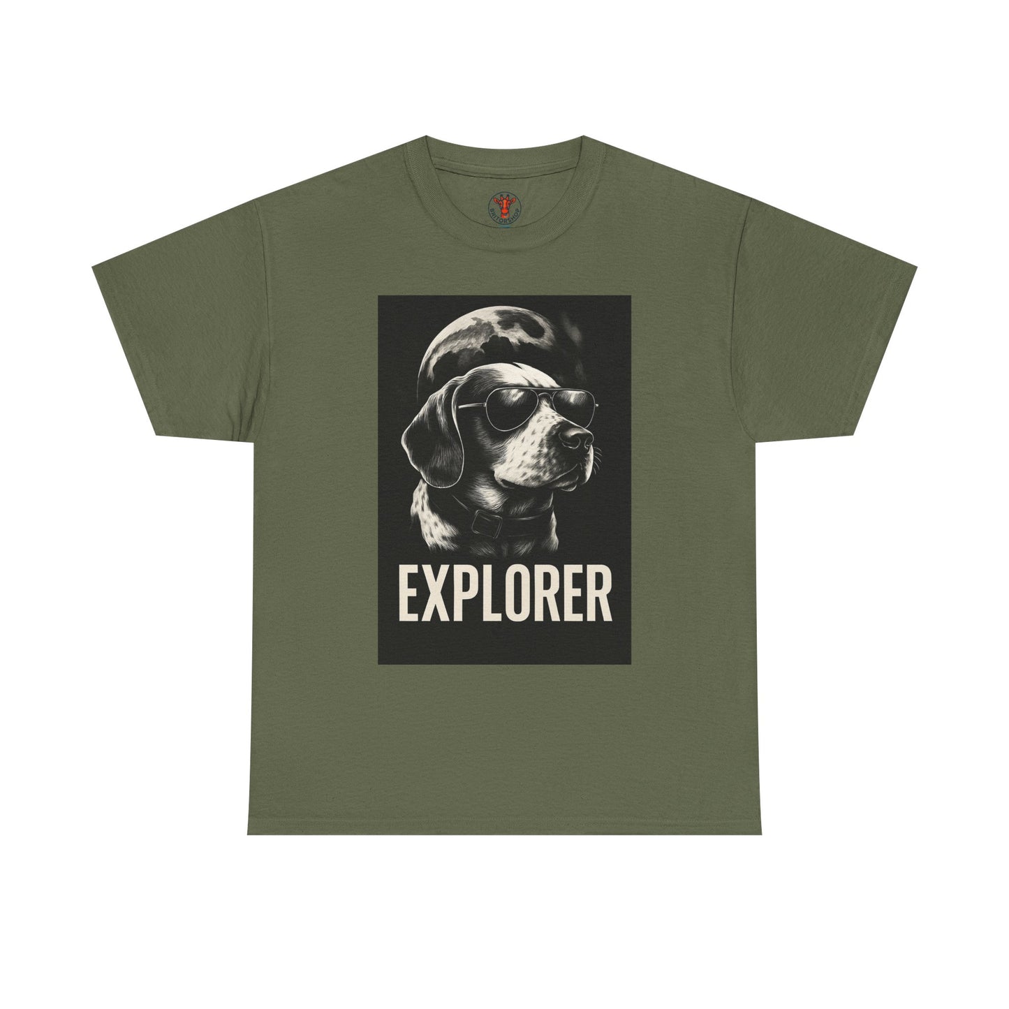 Explorer Dog Unisex Heavy Cotton Tee, Funny Pet Lover Gift, Adventure T-Shirt, Cool Animal Design, Dog Lover Apparel, Casual Tee