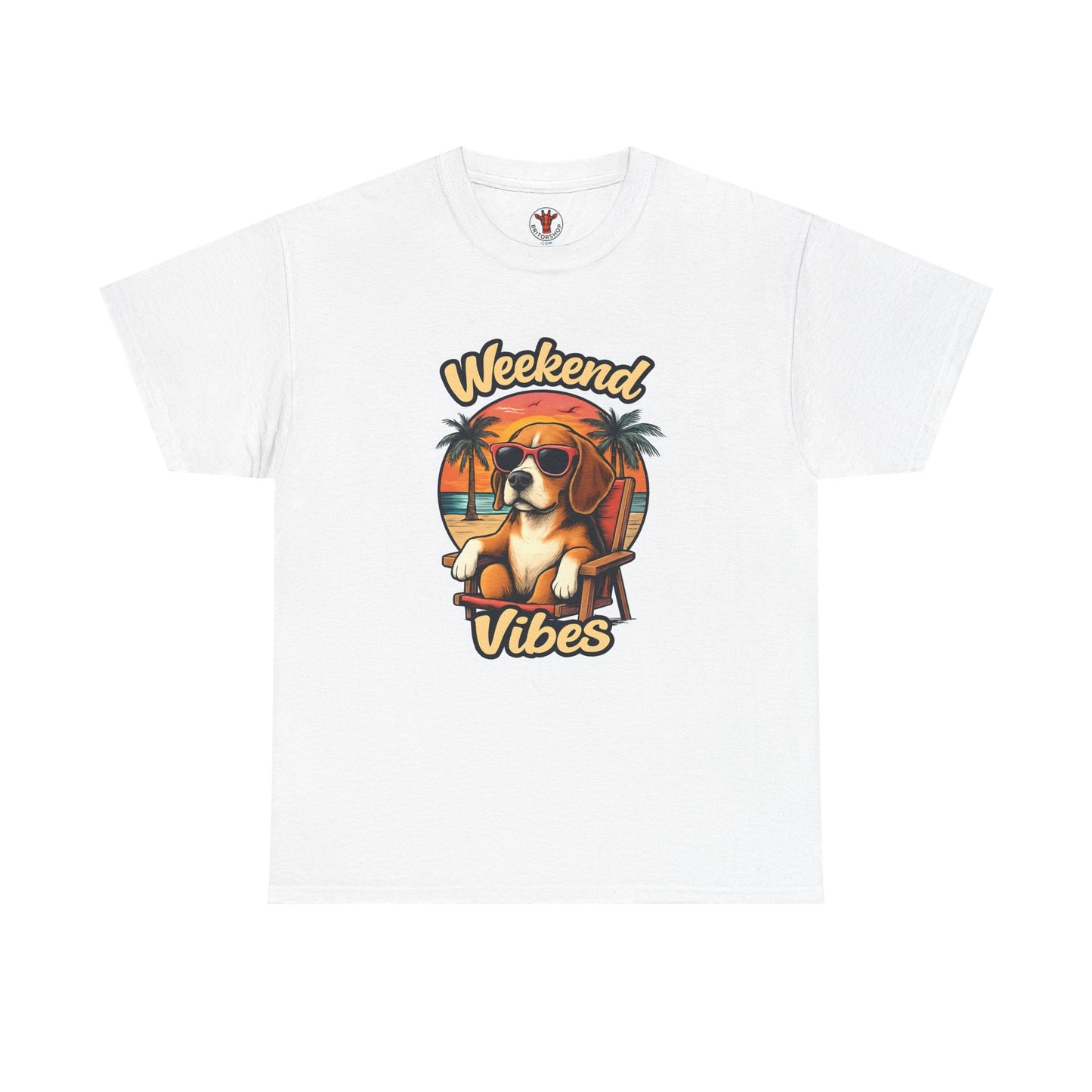 Weekend Vibes Unisex Heavy Cotton Tee, Dog Lover's Shirt, Summer Tee, Casual Wear, Fun Gift for Pet Owners