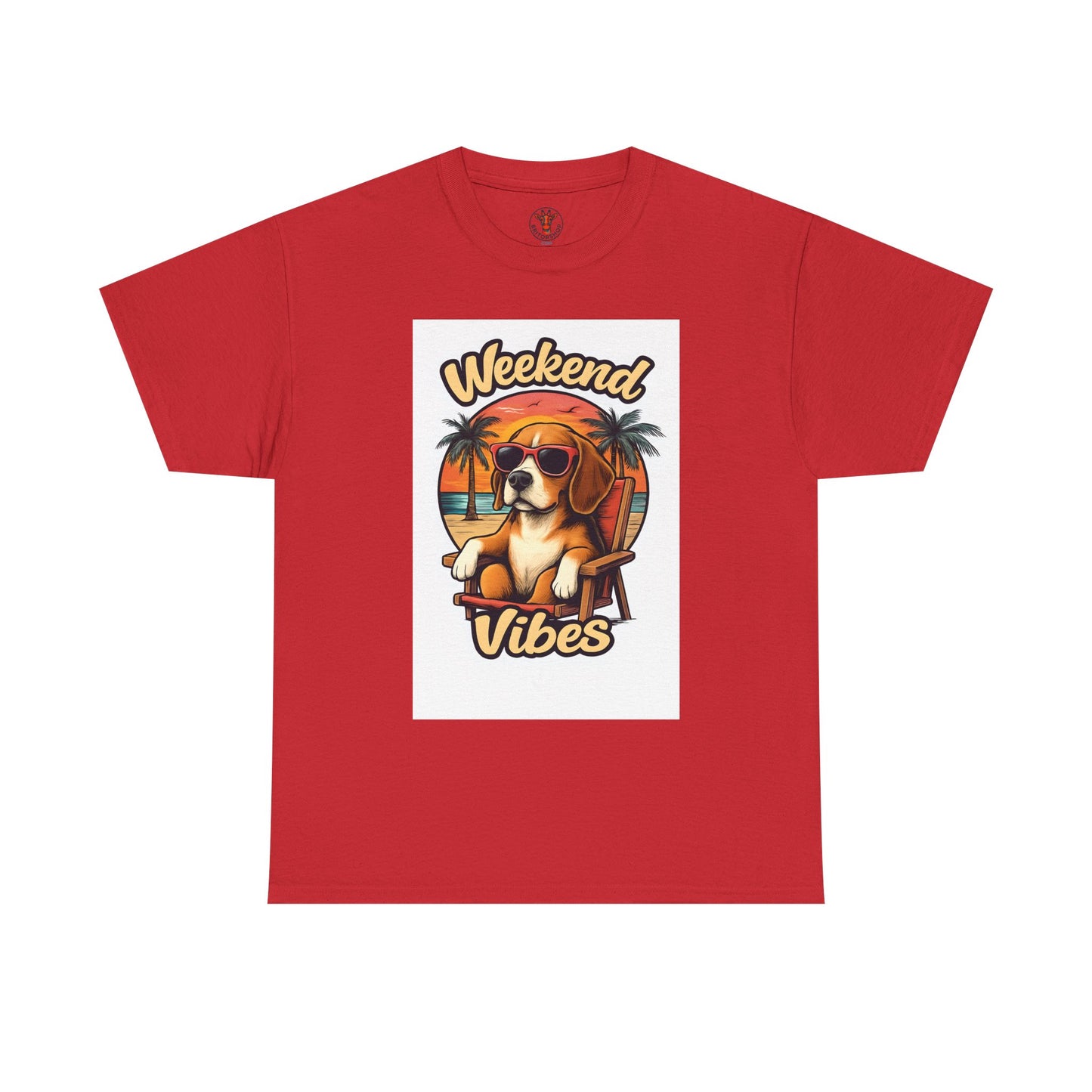 Weekend Vibes Unisex Heavy Cotton Tee, Dog Lover's Shirt, Summer Tee, Casual Wear, Fun Gift for Pet Owners