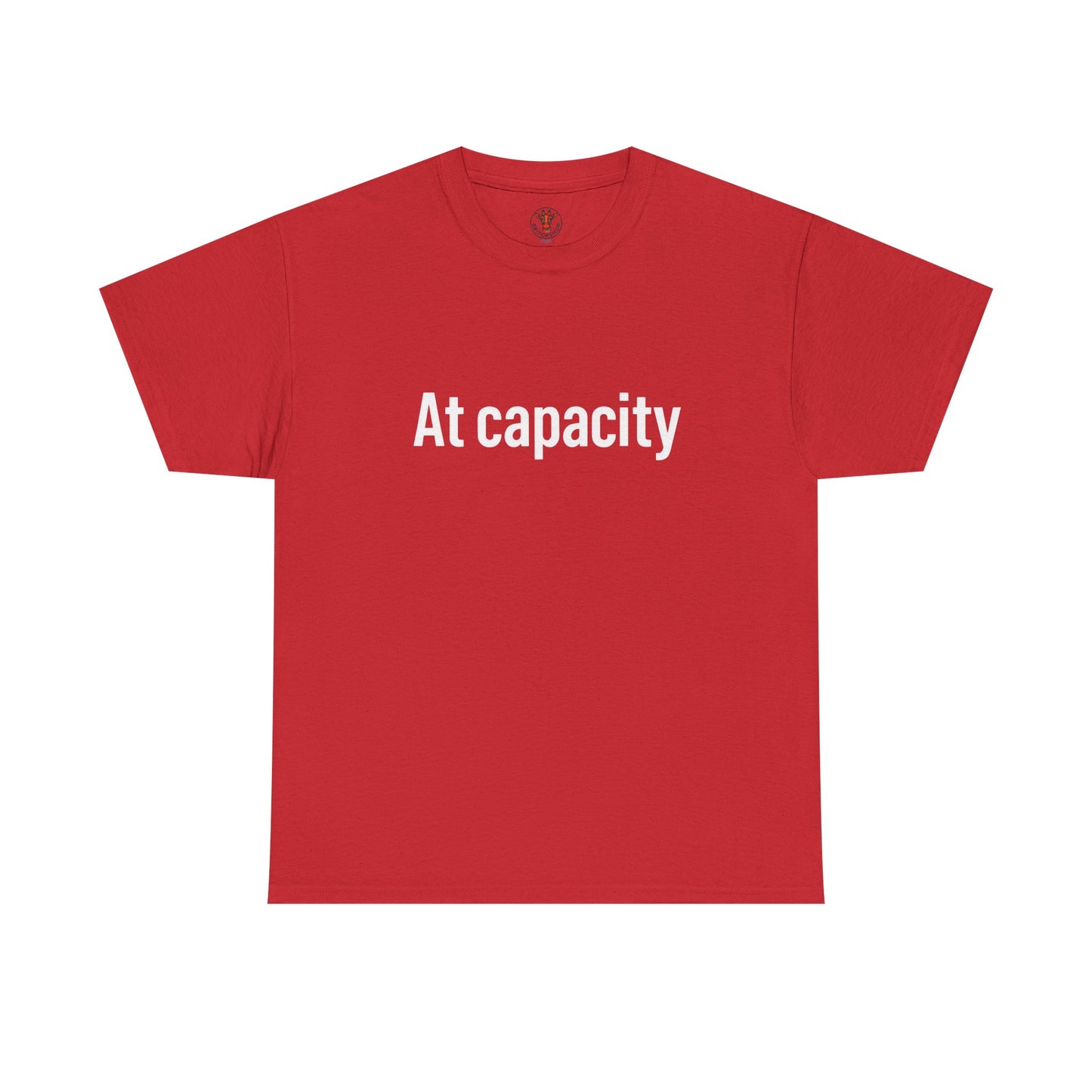 At Capacity Unisex Heavy Cotton Tee | Comfortable Casual Wear, Gift for Friends, Unique Statement Shirt, Everyday Essentials, Unisex Fashion