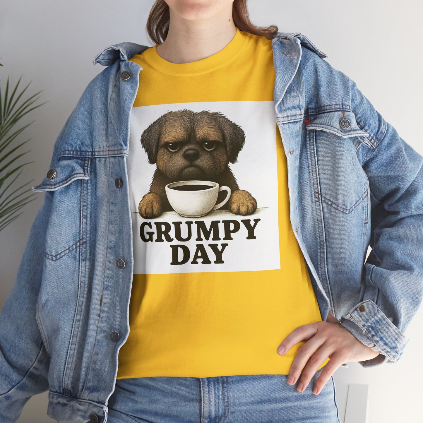 Shorkie Grumpy Dog Unisex Heavy Cotton Tee, Funny Pet Lover Shirt, Gift for Dog Owners, Humor T-Shirt, Cute Casual Wear