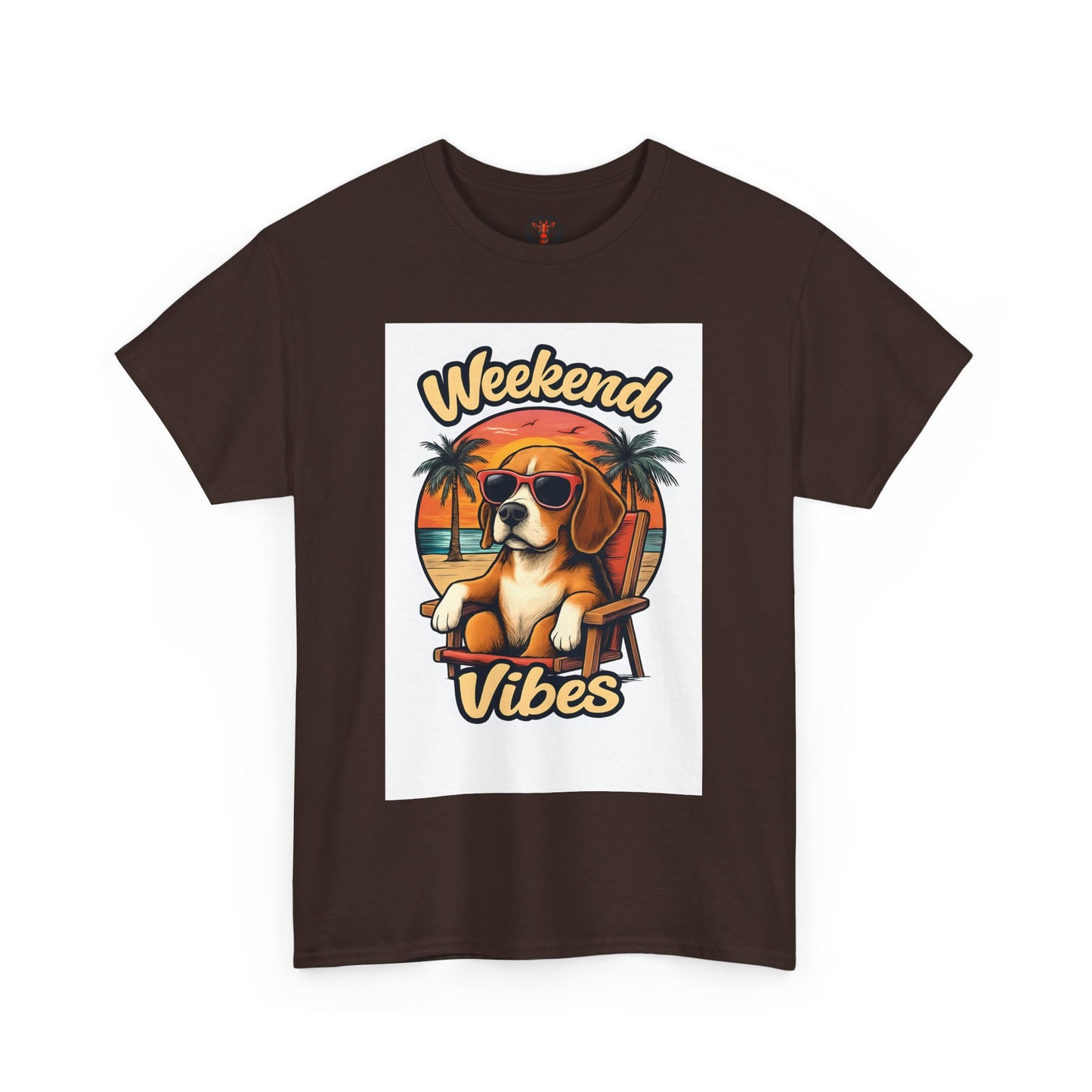 Weekend Vibes Unisex Heavy Cotton Tee, Dog Lover's Shirt, Summer Tee, Casual Wear, Fun Gift for Pet Owners