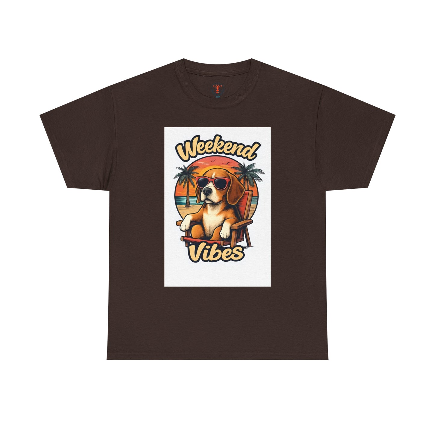 Weekend Vibes Unisex Heavy Cotton Tee, Dog Lover's Shirt, Summer Tee, Casual Wear, Fun Gift for Pet Owners