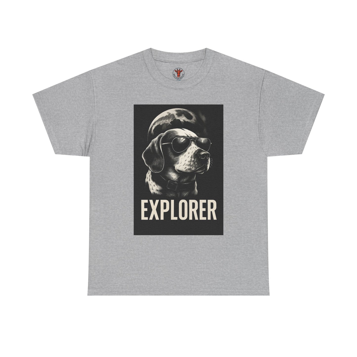 Explorer Dog Unisex Heavy Cotton Tee, Funny Pet Lover Gift, Adventure T-Shirt, Cool Animal Design, Dog Lover Apparel, Casual Tee