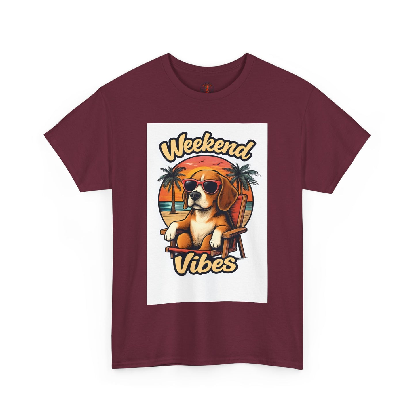 Weekend Vibes Unisex Heavy Cotton Tee, Dog Lover's Shirt, Summer Tee, Casual Wear, Fun Gift for Pet Owners