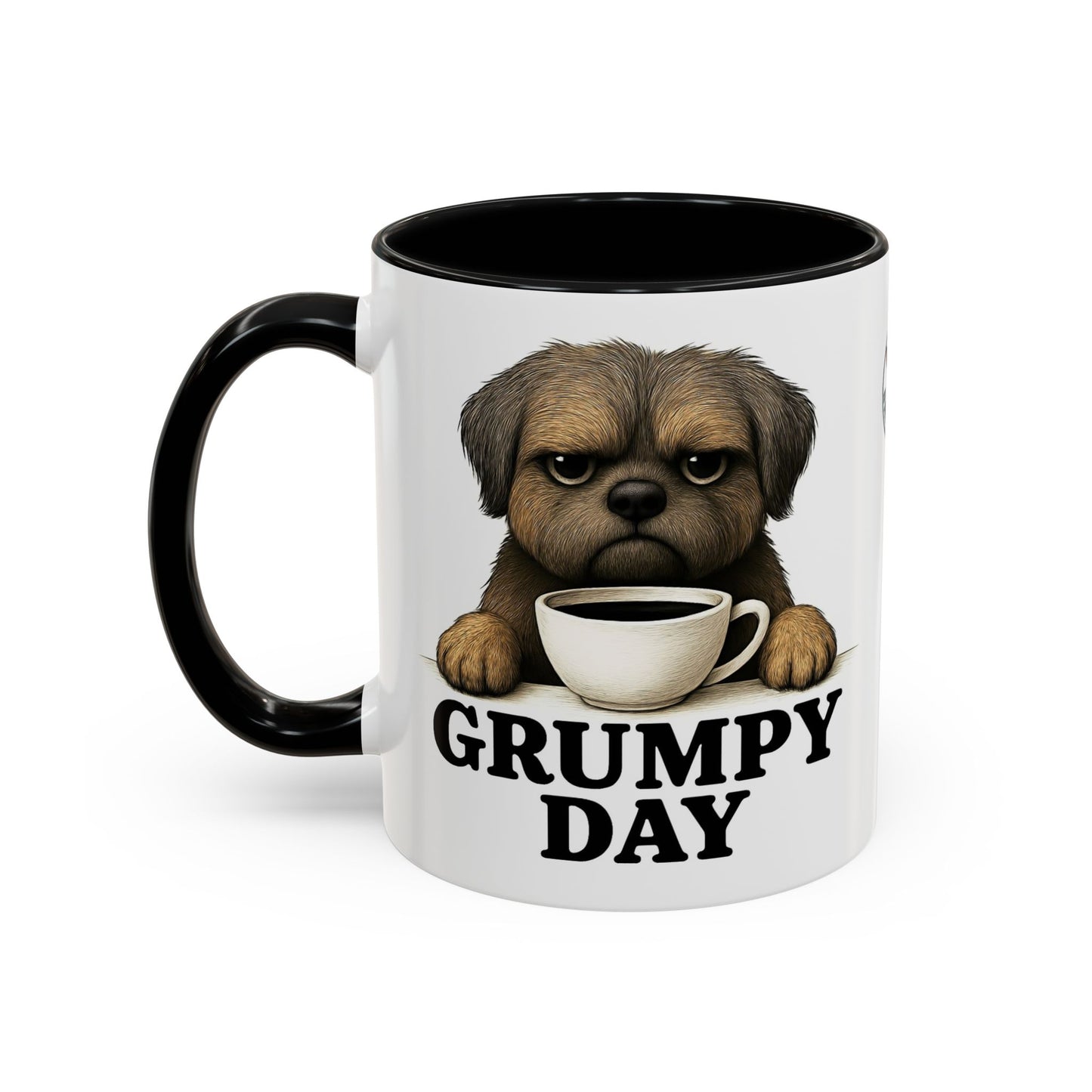 Grumpy Day Coffee Mug, shorkie, Funny Dog Mug, Pet Lover Gift, Morning Motivation, Coffee Lover Gift, Black Accent Mug
