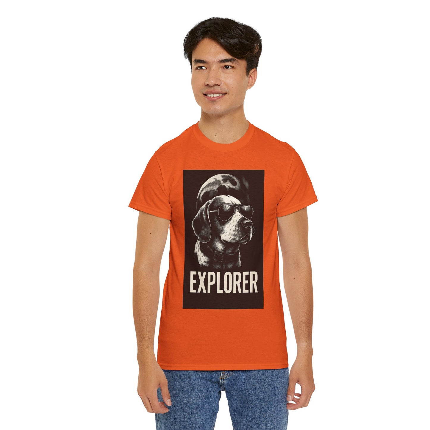 Explorer Dog Unisex Heavy Cotton Tee, Funny Pet Lover Gift, Adventure T-Shirt, Cool Animal Design, Dog Lover Apparel, Casual Tee