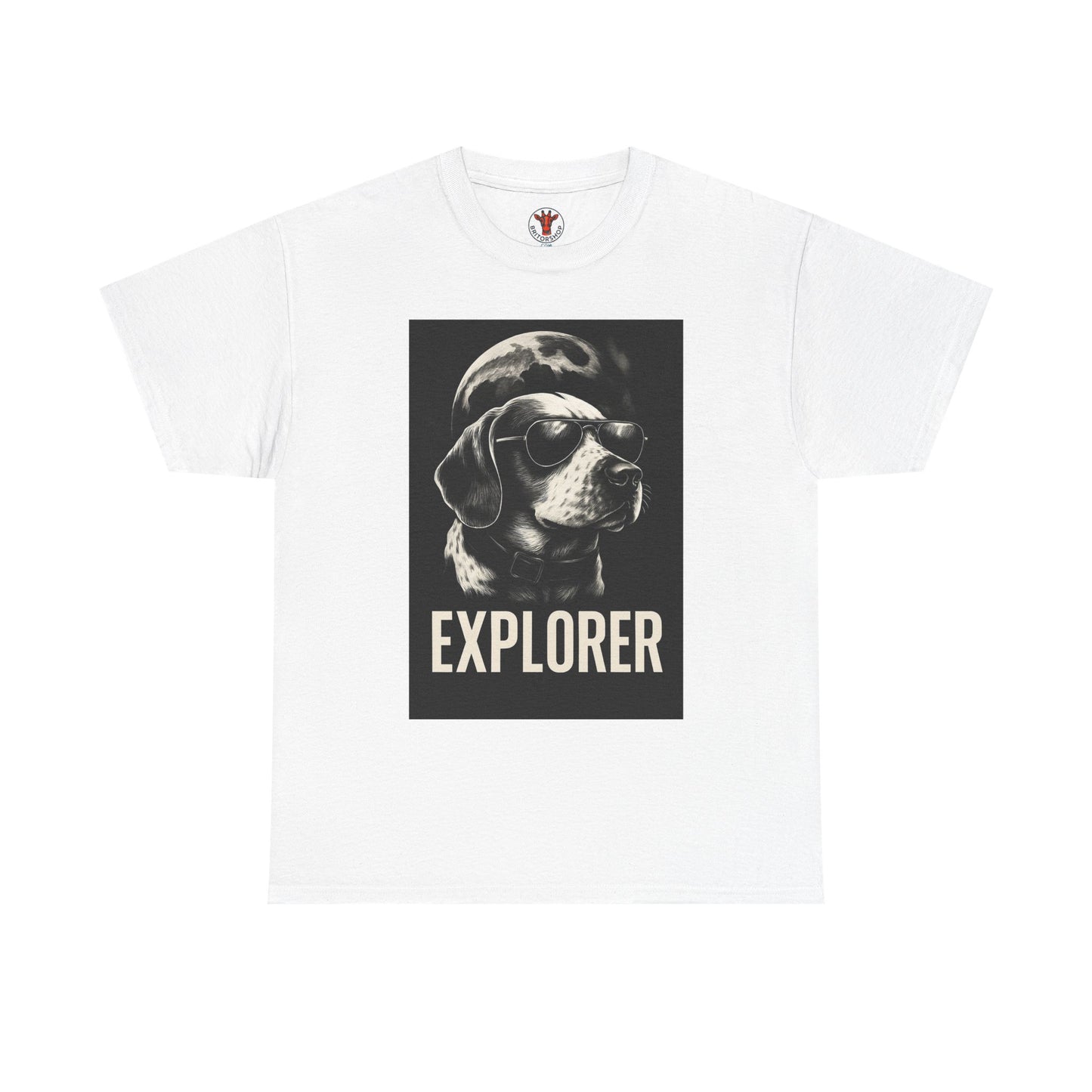 Explorer Dog Unisex Heavy Cotton Tee, Funny Pet Lover Gift, Adventure T-Shirt, Cool Animal Design, Dog Lover Apparel, Casual Tee