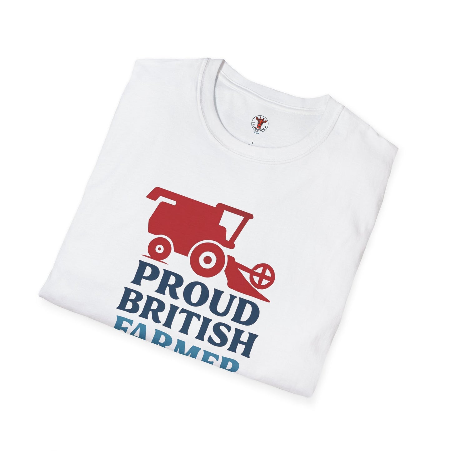 Farmer T-Shirt - Proud British Farmer, Combine Harvester Design