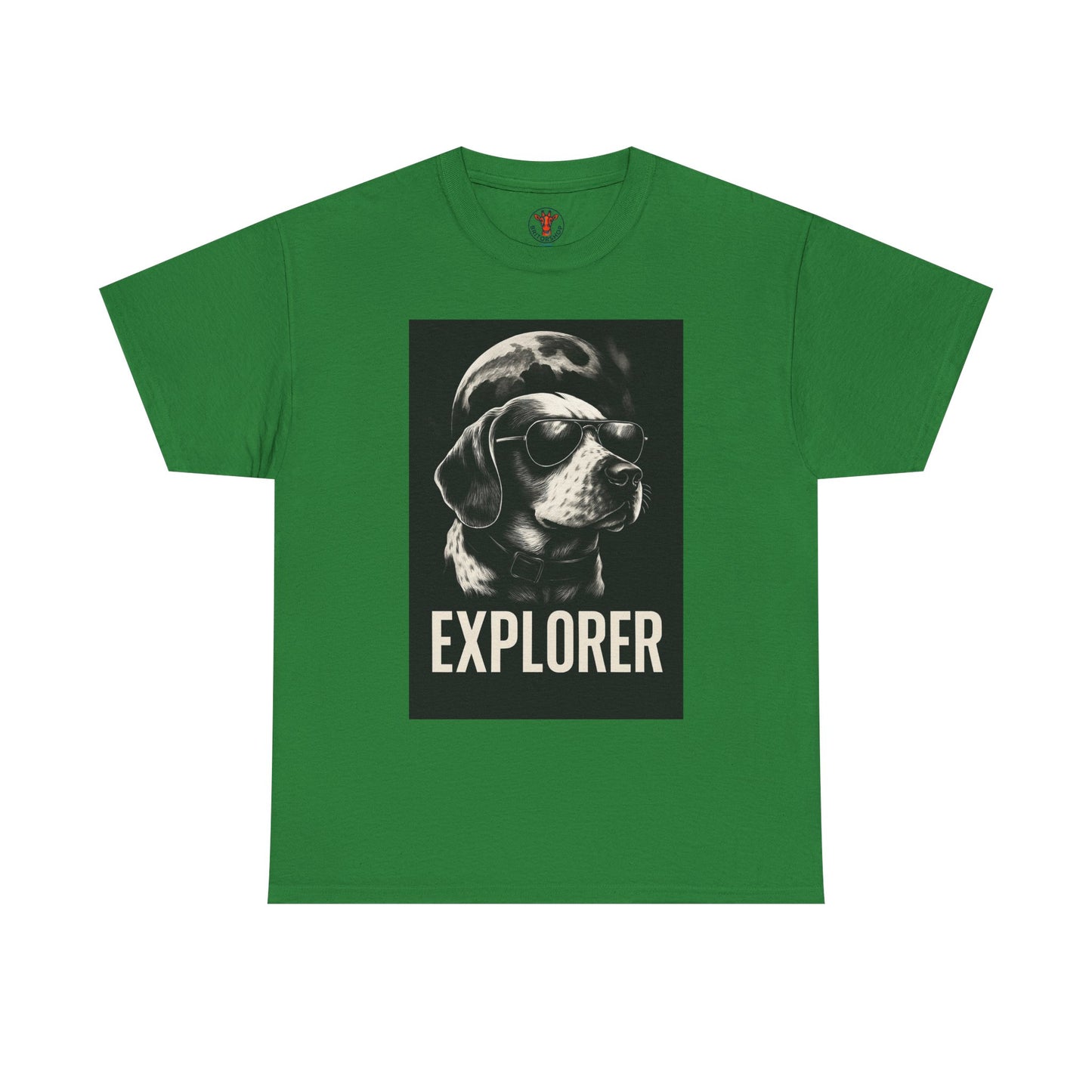 Explorer Dog Unisex Heavy Cotton Tee, Funny Pet Lover Gift, Adventure T-Shirt, Cool Animal Design, Dog Lover Apparel, Casual Tee