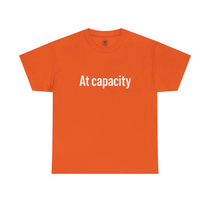 At Capacity Unisex Heavy Cotton Tee | Comfortable Casual Wear, Gift for Friends, Unique Statement Shirt, Everyday Essentials, Unisex Fashion