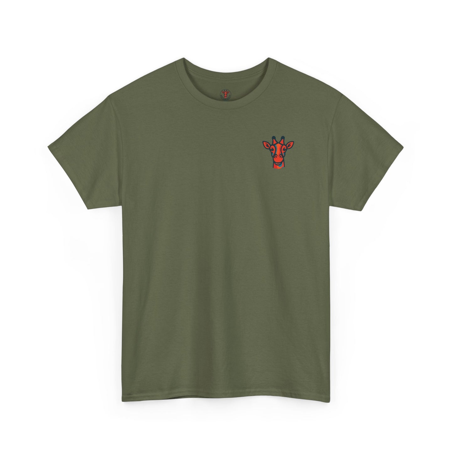 Britor classic logo Giraffe  Patch Tee — Small Chest Embroidered Giraffe Graphic T-Shirt