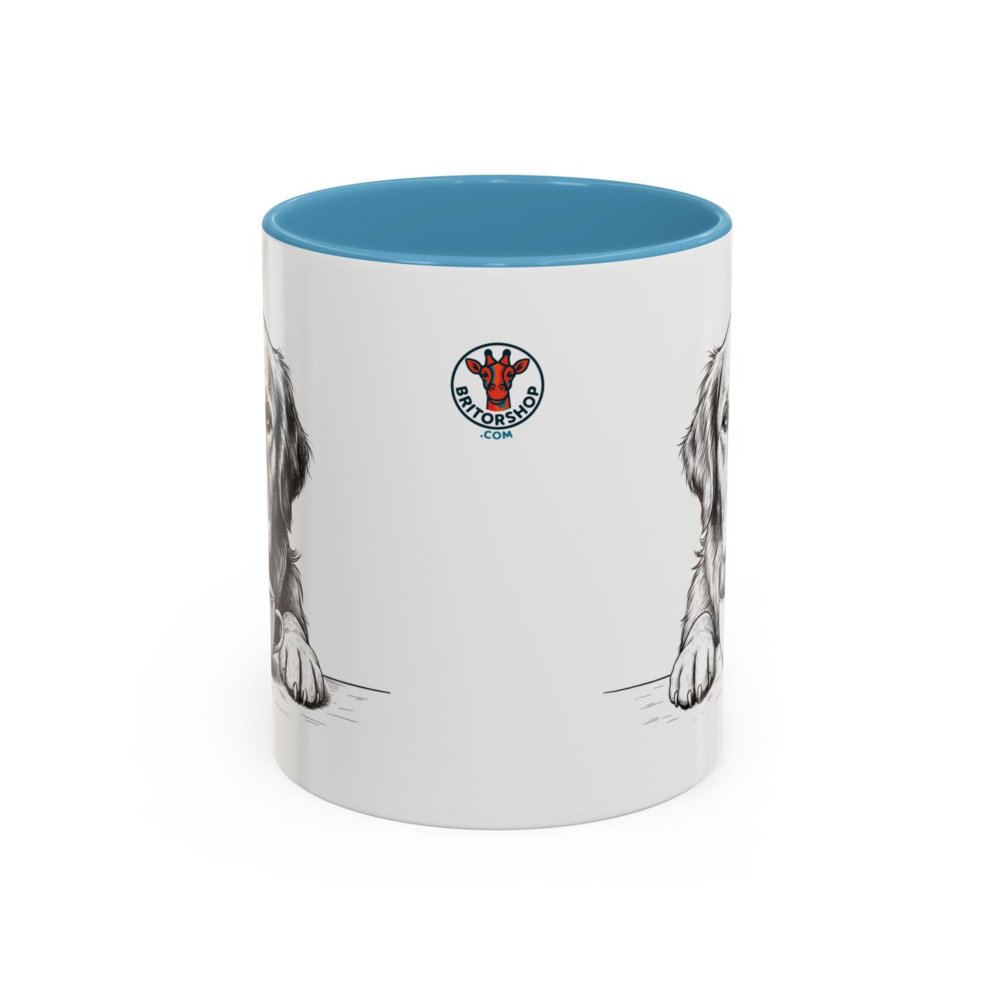 Golden Retriever Coffee Mug — Cute Dog with Coffee Illustration (11/15oz Accent Mug)