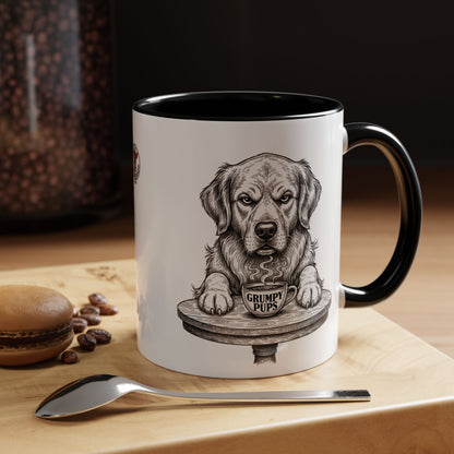 Grumpy Golden Retriever Coffee Club — Art Print / Mug