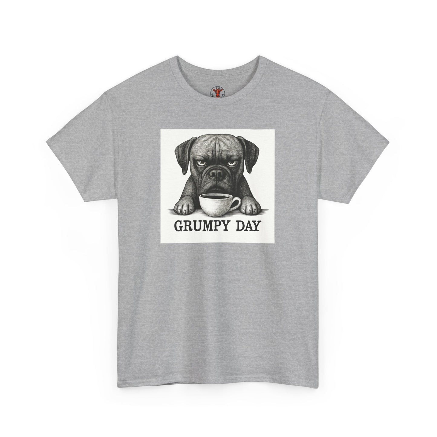 Grumpy Day Unisex Heavy Cotton Tee, Funny Dog Shirt, Pet Lovers Gift, Casual Wear, Birthday Gift, Grumpy Mood Tee