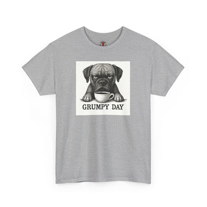 Grumpy Day Unisex Heavy Cotton Tee, Funny Dog Shirt, Pet Lovers Gift, Casual Wear, Birthday Gift, Grumpy Mood Tee