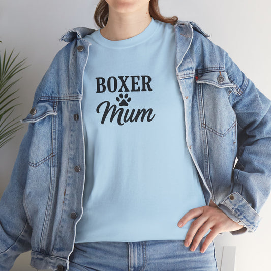 Boxer Mum Unisex Heavy Cotton Tee | Dog Lover Gift, Pet Owner Apparel, Funny Dog Mom Shirt, Birthday Gift for Boxer Owners