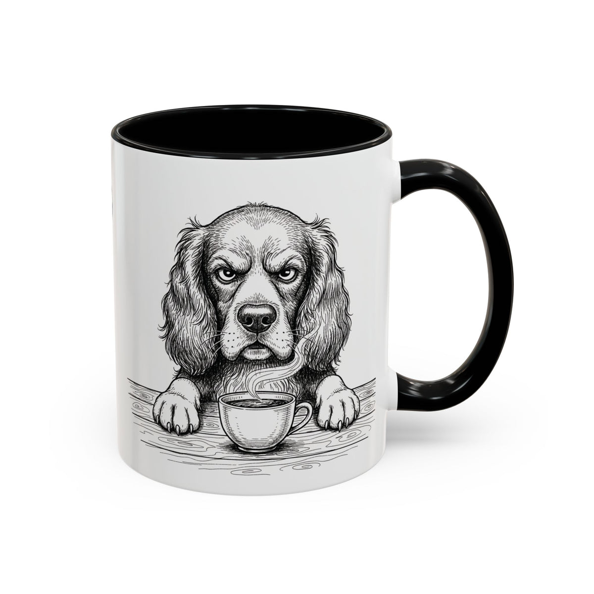 Grumpy Springer Spaniel Coffee Club — Art Print / Mug /