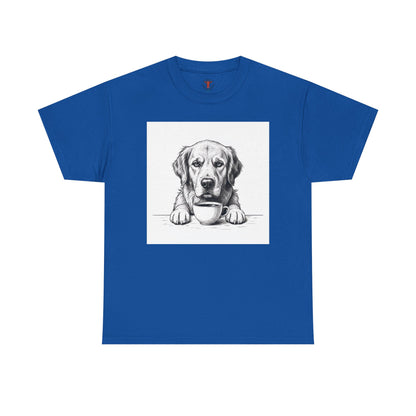 Grumpy Golden Retriever Coffee Club, T-Shirt – Realistic Illustration Tee for Dog Lovers