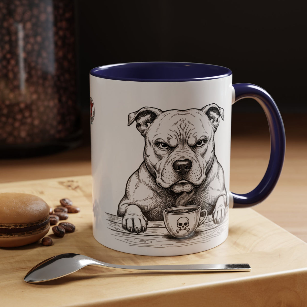 Grumpy Staffordshire Bull Terrier Coffee Club — Art Print / Mug