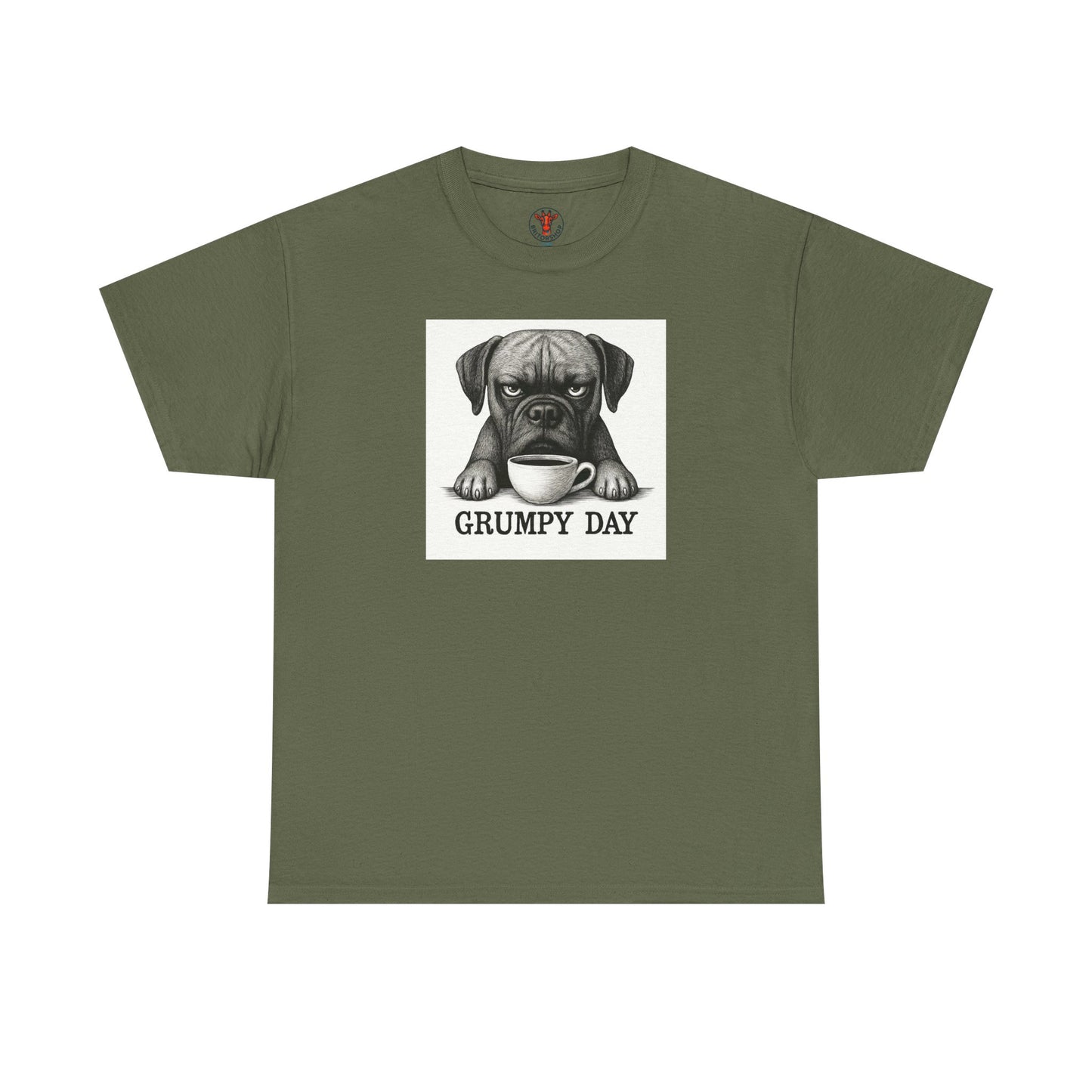 Grumpy Day Unisex Heavy Cotton Tee, Funny Dog Shirt, Pet Lovers Gift, Casual Wear, Birthday Gift, Grumpy Mood Tee