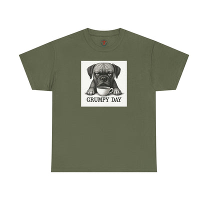 Grumpy Day Unisex Heavy Cotton Tee, Funny Dog Shirt, Pet Lovers Gift, Casual Wear, Birthday Gift, Grumpy Mood Tee