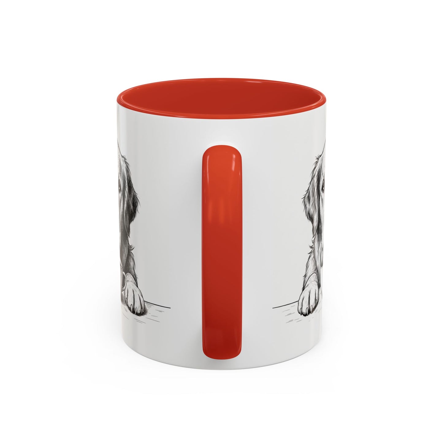 Golden Retriever Coffee Mug — Cute Dog with Coffee Illustration (11/15oz Accent Mug)