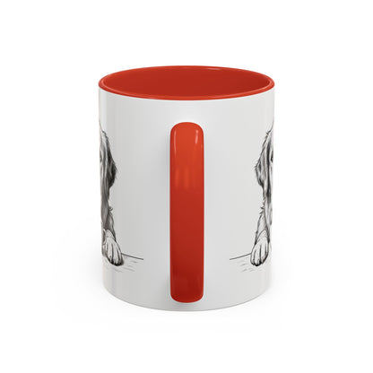 Golden Retriever Coffee Mug — Cute Dog with Coffee Illustration (11/15oz Accent Mug)