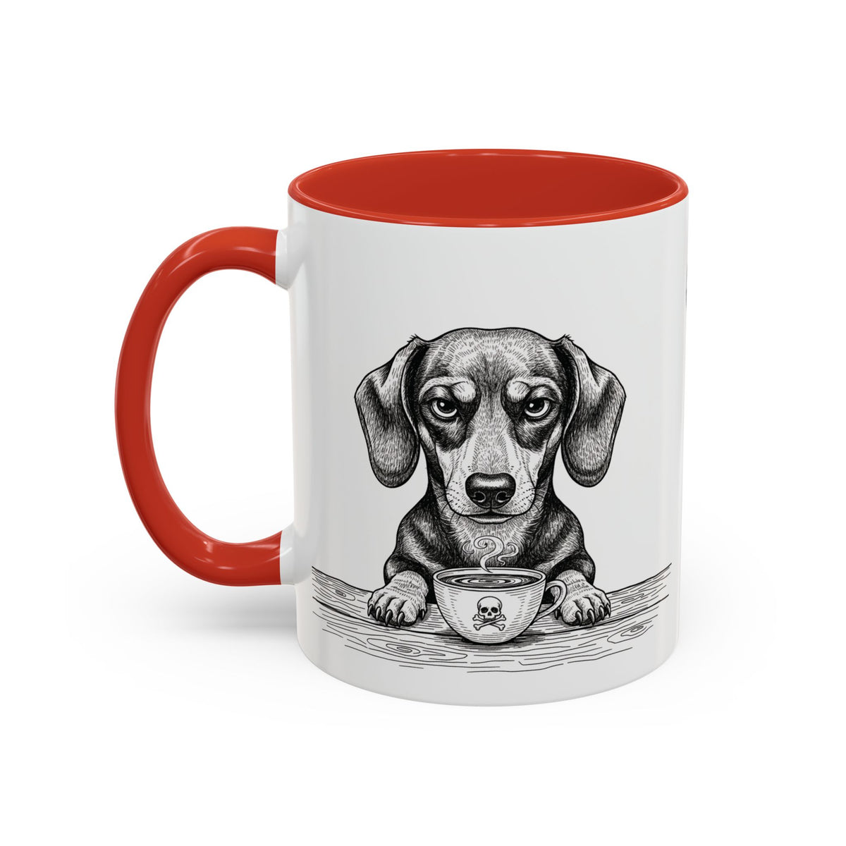 Grumpy Dachshund Coffee Club — Art Print / Mug