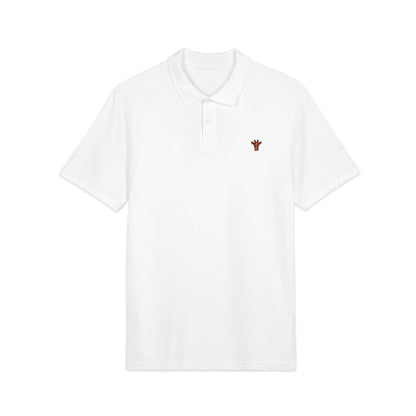 Embroidered Giraffe Logo Polo Shirt - Classic White Pique Polo